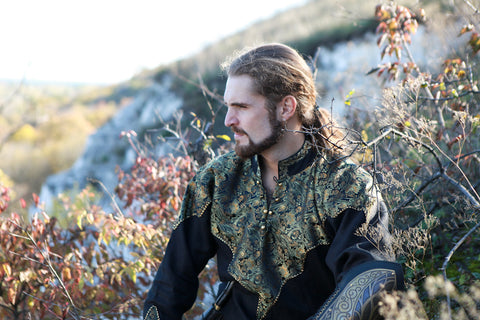 Knight of the West Tunic - Silver Brocade, Tunics & Gambesons-Medieval Shoppe