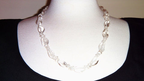 Rock Crystal Quartz Necklace & Earrings Set - Renaissance Necklaces, Sales and Specials-Medieval Shoppe