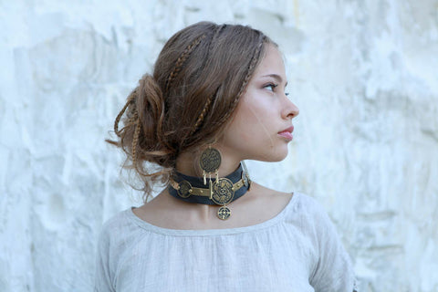 Archeress Brass Earrings - Medieval Earrings & Bracelets-Medieval Shoppe