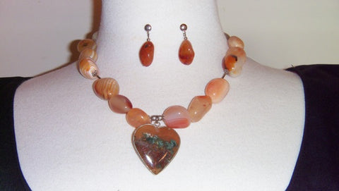 Agate Necklace and Earrings Set - Renaissance Necklaces, Sales and Specials-Medieval Shoppe