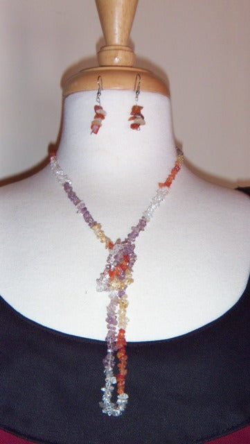 Multi Stone Necklace & Earrings Set - Renaissance Necklaces, Sales and Specials-Medieval Shoppe