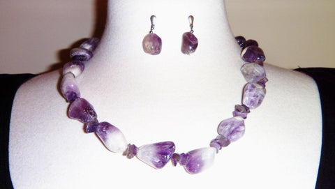 Amethyst Necklace and Earrings Set - Renaissance Necklaces, Sales and Specials-Medieval Shoppe