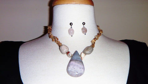 Leopard Stone Necklace & Earrings Set - Renaissance Necklaces, Sales and Specials-Medieval Shoppe