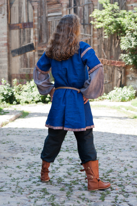 Classic Short Sleeve Medieval Overtunic - Brown, Classic Blue, Green, Midnight Blue, Tunics & Gambesons-Medieval Shoppe