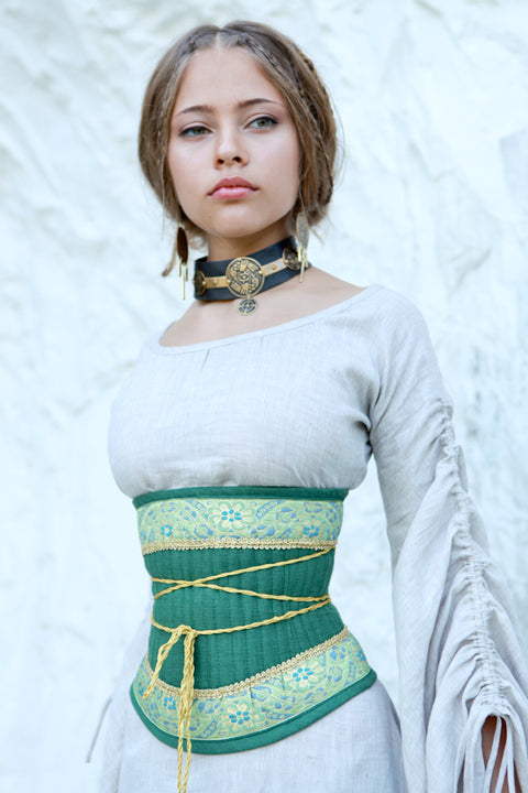 Mistress of the Hills Corset Belt - Blue, Bodices - Corsets - Waist Cinchers, Burgundy, Green, Medieval Dresses, Red, White-Medieval Shoppe