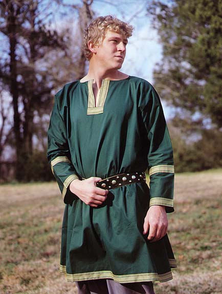 Viking Tunic - Cotton - Brown, Green, Tunics & Gambesons-Medieval Shoppe